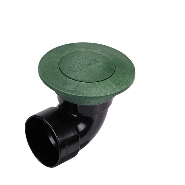 NDS Pop-Up Drainage Emitter with Elbow, For 3 in. Drain Pipes, Green Plastic