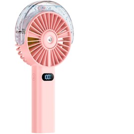 Otlonpe Handheld Misting Fan Portable, 4000mAh Rechargeable Battery Powered, Small Personal Mister Fan with Water Spray Cooling, 4 Speed Wind, LED Display, Hand Held Mist Fans for Travel Outdoor Beach