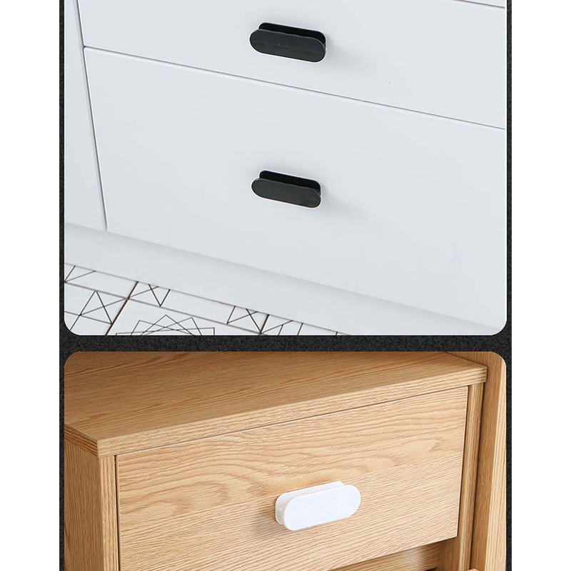 ShanBye 4 PCS Stick On Handles, Modern White ABS Plastic,