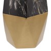 Deco 79 60751 Ceramic Marbling Vase, 18" x 7", Black/White/Gold