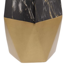 Deco 79 60751 Ceramic Marbling Vase, 18" x 7", Black/White/Gold