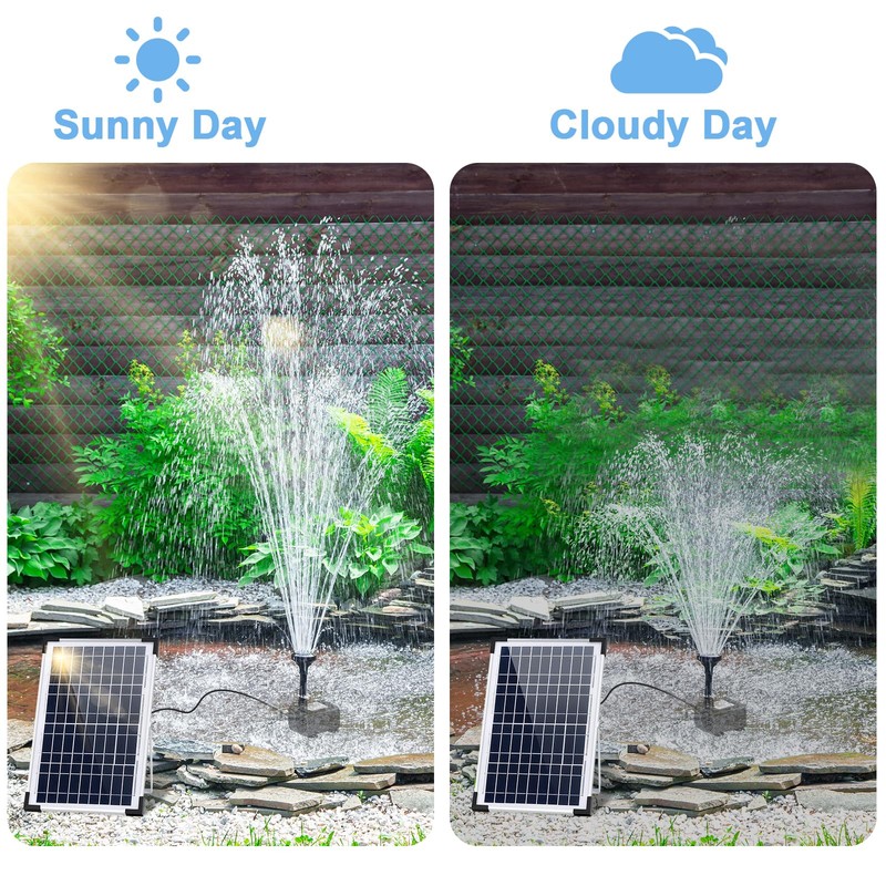 Solar Fountain Pump 12W Solar Water Fountain with 3 Spray