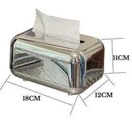 Tyenaza Vintage Style Tissue Box Cover - Stylish Silver Cosmetic Paper Organiser for Home, Office, Living Room - Large Capacity Tissue Box Holder