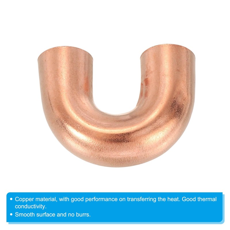 PATIKIL 3/8" OD 20x27mm Elbow Copper Pipe Fitting, 10Pcs 180
