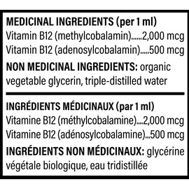 Global Healing Center Global Healing Vitamin B12 Triple Activated Blend, 2500 mcg Organic Sublingual Liquid Drops | 2-in-1 Methylcobalamin & Adenosylcobalamin for Energy, Mood, and Heart Health, 30-Day Supply - 1 Fl Oz