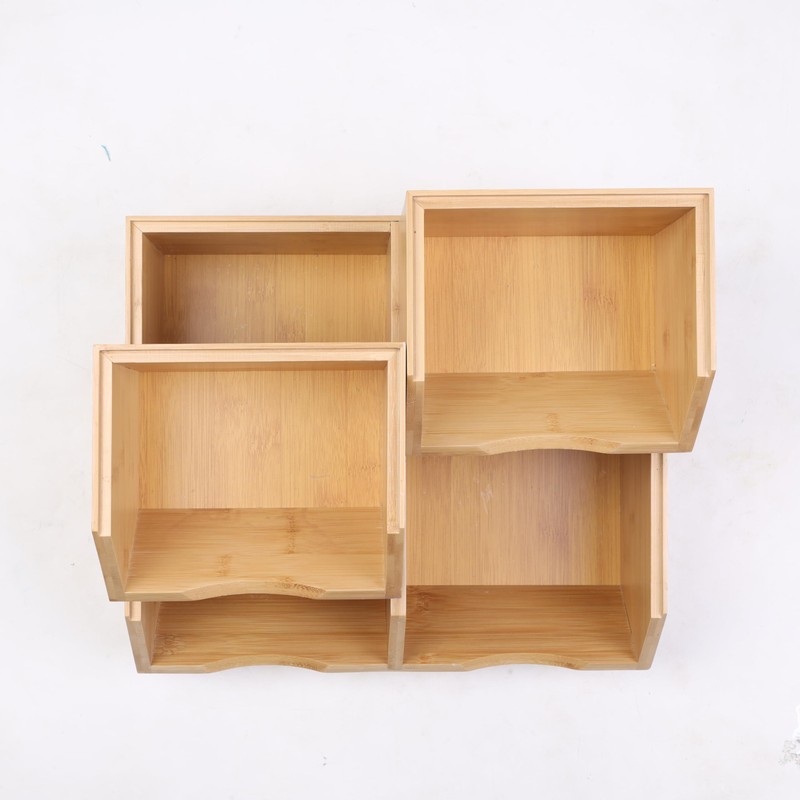 LByng Bamboo Stackable Pantry Storage Bins,Wooden Stackable Baskets,Potato and Onion