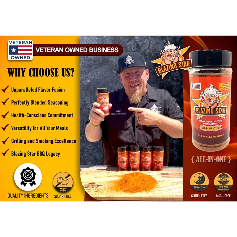 Blazing Star BBQ All In One Seasoning, Shaker Spice Mix
