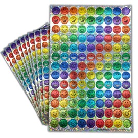 ND-0267-R07-smile-10sheets Reward Stickers, Cute Sparkling Stickers, Star Smile (10 Sheets of Sparkling Smile)