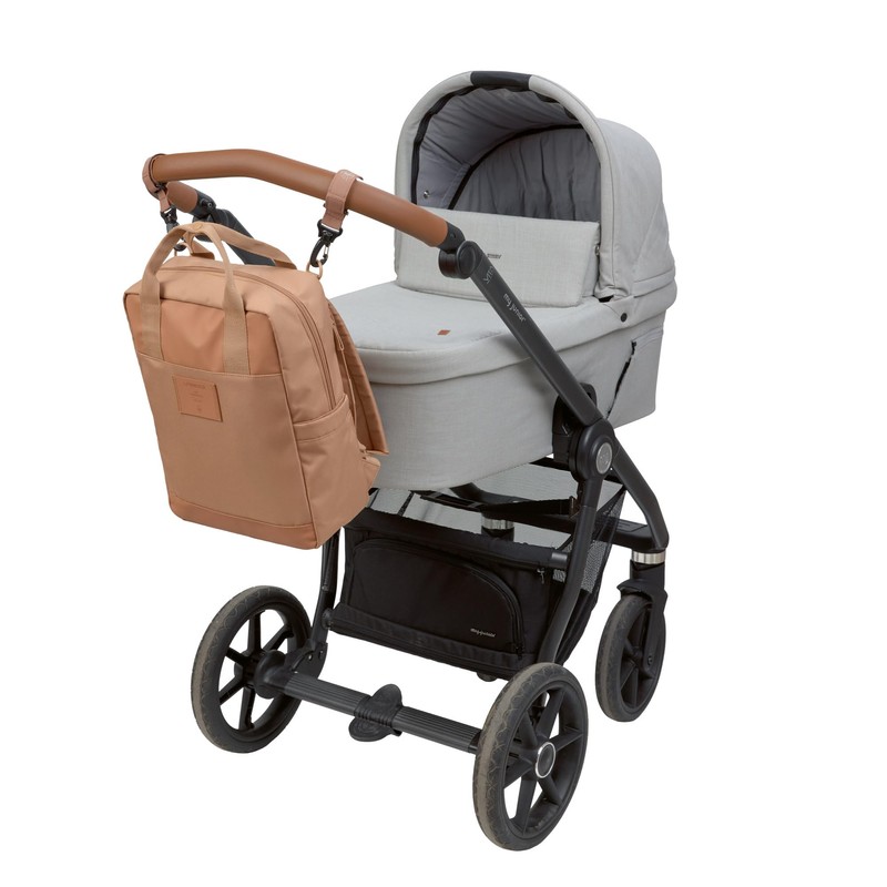LÄSSIG GRE Vividal Almond Baby Changing Backpack with Changing Mat,