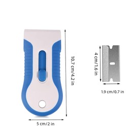Razor Blade Scraper,1Pcs Multi-Purpose Mini Razor Scraper,Plastic Scraper Blades,Mini Scraper Bonus Blades,Multi-Purpose Cleaning Razor Scraper,Plastic Razor Blade Scraper with 10Pcs Metal Blades,Green