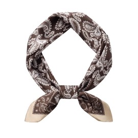 Men's Vintage Silk Feel Square Scarf - Luxury Satin Bandana Neckerchief with Tiny Medallion & Geometric Print - Versatile Headscarf Fashion Accessory for Men