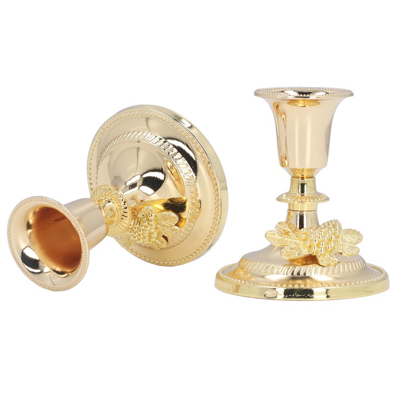 2Pcs Metal Candle Stand Good Stability Multifunctional European Simple Candle