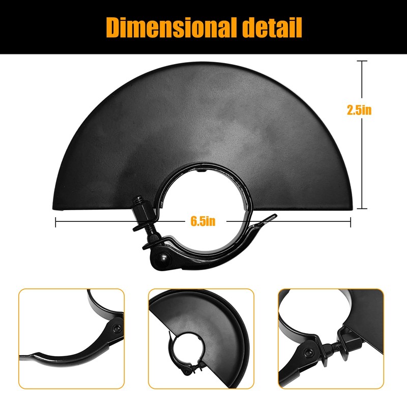 6.45" Angle Grinder Guard for 6"/5"/4-1/2"/4" Grinder Blades Wheel Disc