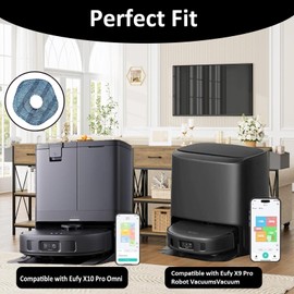 CSKB 10 Pack Vacuum Mop Pads Compatible with Eufy X10 Pro Omni and Eufy X9 Pro Robot Vacuums Cleaner Accessories, Washable and Reusable Vacuum Mopping Replacement Parts