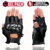 Milwaukee Leather MG7555 Men's Black Leather Gel Padded Fingerless Motorcycle