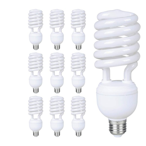 GoodBulb 40 Watt CFL Light Bulbs | 2700K Warm White Light E26 Base | 2600 Lumens 82 CRI 10000 Life Hours| EcoSmart Lights | Pack of 10 Bulbs
