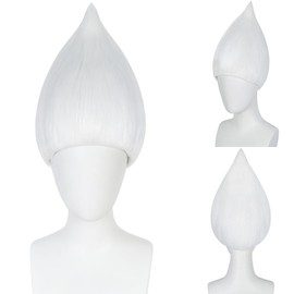 JoneTing Pure Silver Wig for Men Silver Straight Cosplay Wigs for Party
