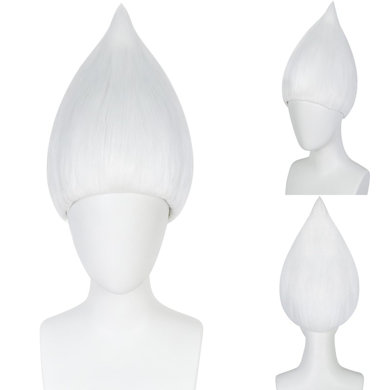 JoneTing Pure Silver Wig for Men Silver Straight Cosplay Wigs