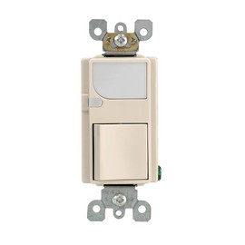 Leviton 6526-T Light Almond 15-Amp 120V AC Combination Decora Switch with LED Guide Light