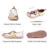 UIN Women's African Beauty Painted Canvas Slip-on Shoe Light Beige