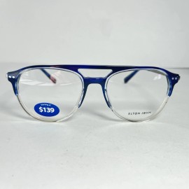 Elton John Eyewear Blues Eyeglasses Blue/Clear Frames Brand New In Case w/ Cloth