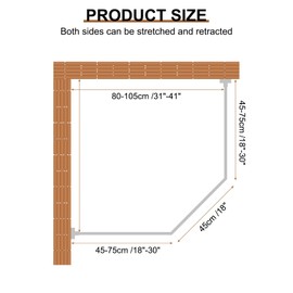 uxcell Stretchable Shower Curtain Rod Rack, Stainless Steel Diamond Shaped Corner Rod No Drill for Bathroom Bathtub, Medium Size, Silver Tone (Without Shower Curtain)