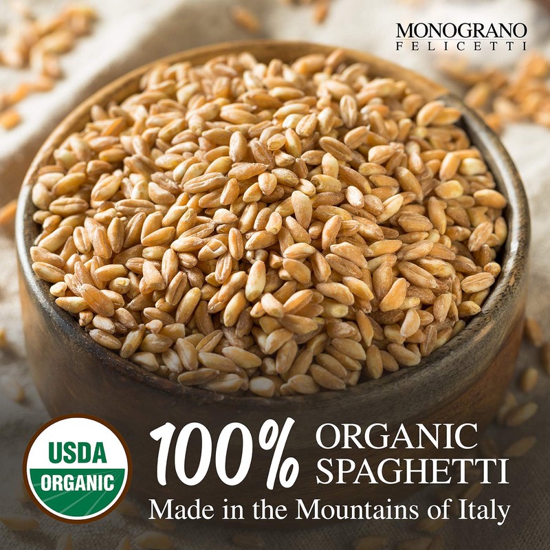 Monograno Felicetti Farro Spaghetti Pasta Italian Organic Non-GMO 17.6oz (500g)