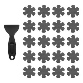 uxcell 20pcs Non-Slip Bathtub Stickers, Anti-Slip Shower Stickers Showers Treads Marble Flower Shaped Appliques with Scraper for Bath Tub Shower Stairs, Grey