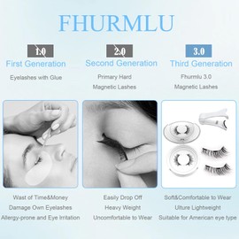 Gianni Magnetic Lashes,Gianni Magnetic Eyelashes with Applicator,Reusable Magnet Eyelashes Natural Look, No Glue Needed Soft Lashes Kit(Natural)