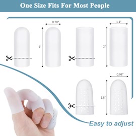 ADULLPONY 30 PCS Gel Finger Cots Finger Protectors Finger Caps Silicone Fingertips Protection, Finger Sleeves Protector Support for Cracked Finger, Arthritis, Eczema