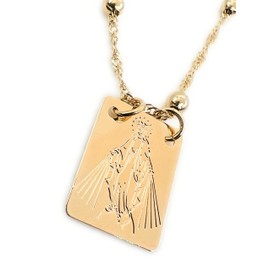 SIFRIMANIA Miraculous Virgin Mary Catholic Scapular Necklace for Women 17 Inches Chain