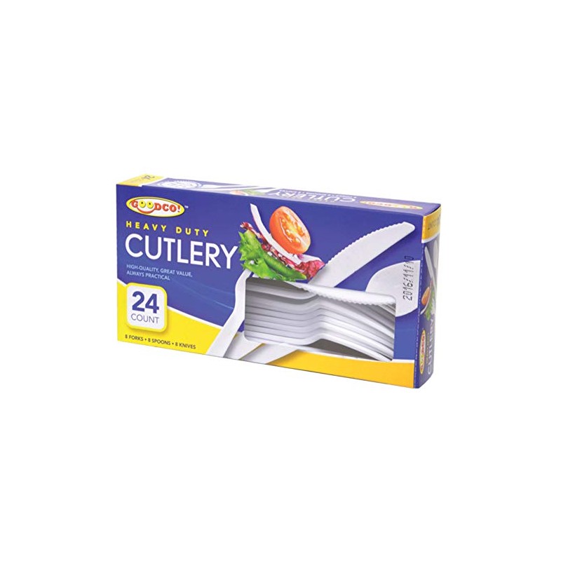 Goodco! Heavy Duty Plastic Cutlery set - 8 Spoons, 8