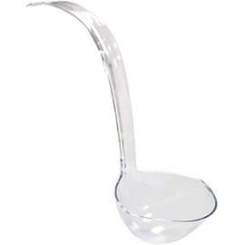 Party Essentials Hard Plastic 5-Ounce Punch Bowl/Serving Ladle, Clear, 4-Count