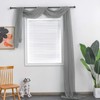 TOAVA DECO Cenefa de bufanda transparente gris para ventanas, cortinas