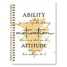XNXLDYLH Ability Motivation Attitude Inspirational Notebook Journal, Positive Quote Spiral Notebook, Motivational Journal Notebooks for Women Men, Positive Office School Supplies Gifts, 5.5x8.3In