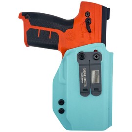 IWB Compatible with Byrna LE Launcher Holster - Optic Ready - Inside The Waistband Concealed Carry - Adjustable Cant and Retention Kydex Holster - Made in The USA (Light Blue, Left Hand)