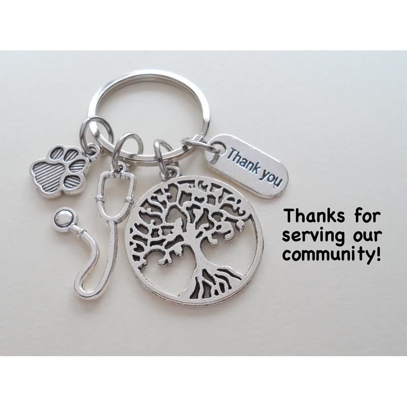 Veterinarian Appreciation Keychain, Veterinary Hospital Staff Gift, Pet & Animal