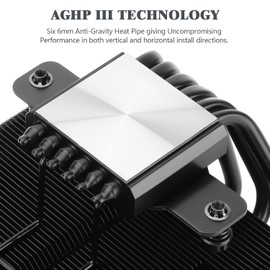 Thermalright SI-100 Black CPU Air Cooler, 6×6mm Heat Pipes, TL-E12B PWM Quiet Fan CPU Cooler with 2000RPM Speed, AGHP 3.0 Technology, for AMD:AM4/AM5/Intel 1150/1151/1200/1700/2011, PC Cooler