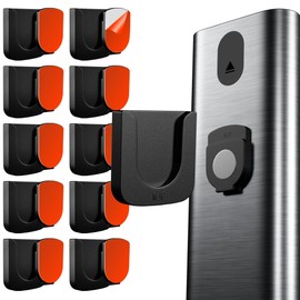 Magnetic Remote Control Holder - 10 Pcs Black Set for TV, Fan, and Air Conditioner Remotes - Wall Mount with Self-Adhesive Back for Easy Installation and with our Powerful and Sleek Magnetic Holders