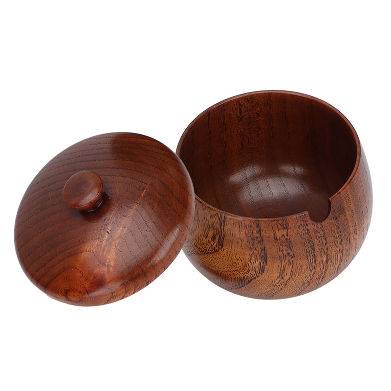 Sour Jujube Wood Condiment Jar Japanese Safe Dustproof Classic Flip