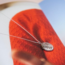 Tuscany Silver Women's Sterling Silver Etched Celtic Detail Oval Locket on Curb Chain 46cm/18"