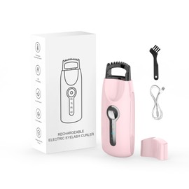 Smiling Shark Heated Eyelash Curlers, 2024 New 5D Push Heated Lash Curler with 3 Temp & 8s Quick Heating Up Tiny/Professional/Frosted Texture and Clear View Easy Curls Every Lash, ES-02(Pink)
