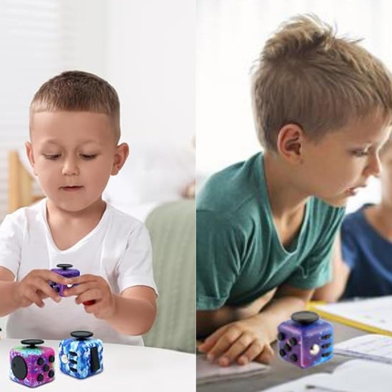 3PCS Fidget Cube, Cube Anxiety Relief Toy, Relaxing Toys Six