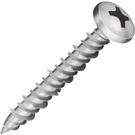Yamahiro PV545FS Concrete Screw Biscon Pan (Trivalent Silver) 0.2 x 1.8 inches (5.0 x 45 mm), Pack of 100