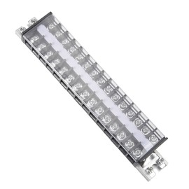 uxcell Barrier Terminal Strip Block 660V 20A Dual Rows 15P DIN Rail Base Screw Connector