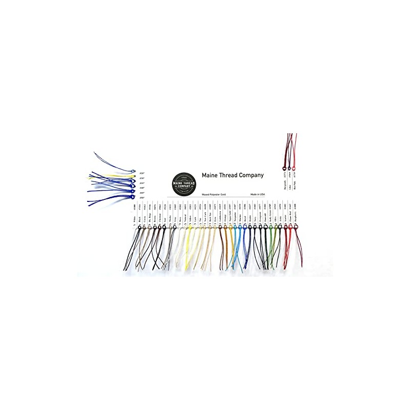 Maine Thread - Waxed Cord Sample Card (Twisted Waxed Cord)