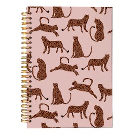 VNWEK Pink Preppy Notebook Journal - Leopard Notebook, Preppy Gifts for Teen Girls, Leopard Gifts for Women, Preppy School Stuff, Spiral Notebook 5.5x8.3,Writing Notebooks