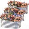 AHEONLAR 3 Pack 4×2×1.5ft Galvanized Raised Garden Bed Outdoor, Sturdy