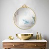 15.75" Bow Decorative Round Mirror, Gold Metal Frame Circle Mirror,
