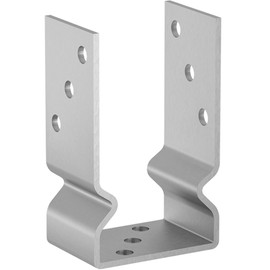 Bolt Down 91mm - 3.6" Silver (Pack of: 1) U Shape Galvanised Post Support Heavy Duty 4mm Fence Foot Base Bracket